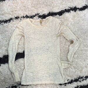 BKE Cream Textured Long Sleeve Top